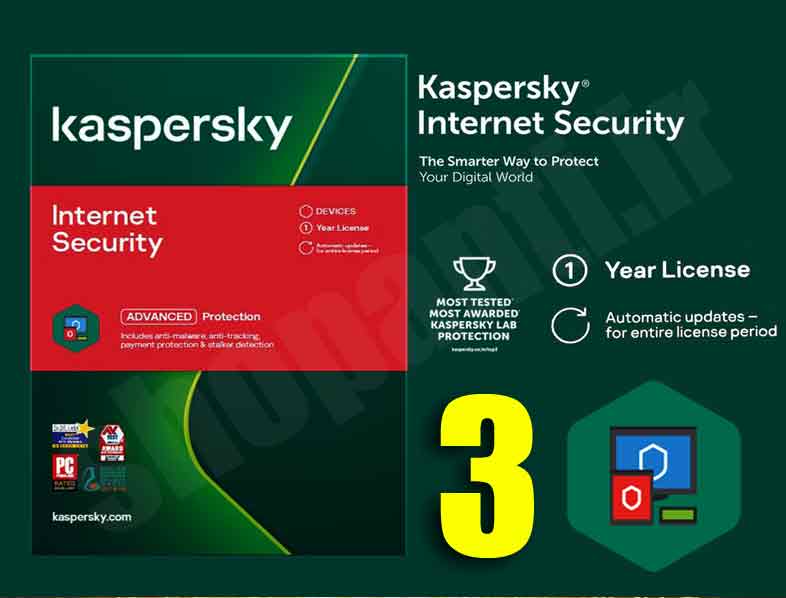 اینترنت سکیوریتی کسپرسکی 2021 -3 کاربره kaspersky internet security 