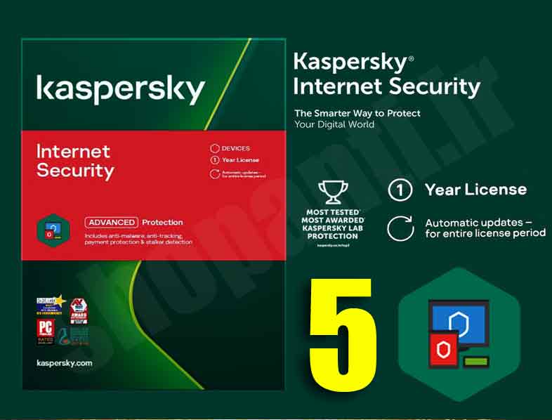اینترنت سکیوریتی کسپرسکی 2021 -5 کاربره kaspersky internet security 
